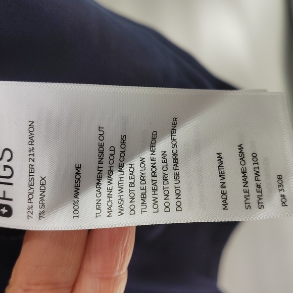 FIGS Pullover Scrub Top Size XXL Style Casma Blue V Neck Short Sleeve Pockets - Picture 8 of 8